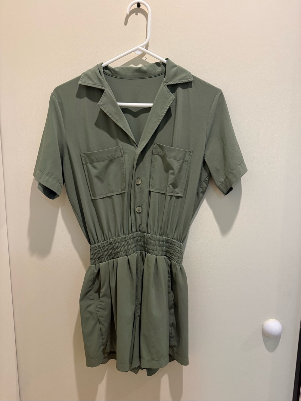 Vuori Green Collard Romper